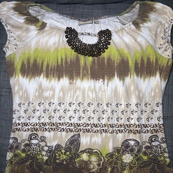 Tops - Decoded Y2K Boho Floral Tie-Dye Short Sleeve Top Women’s XL